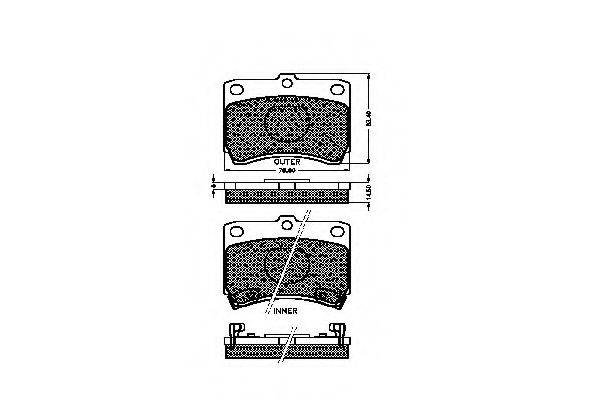 KIA DA19-33-28Z Комплект гальмівних колодок, дискове гальмо