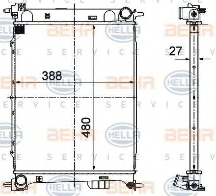 BEHR HELLA SERVICE 8MK376701081 Радіатор, охолодження двигуна