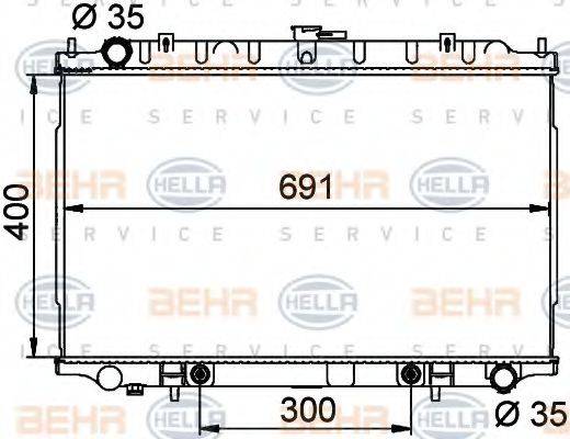 BEHR HELLA SERVICE 8MK376724671 Радіатор, охолодження двигуна