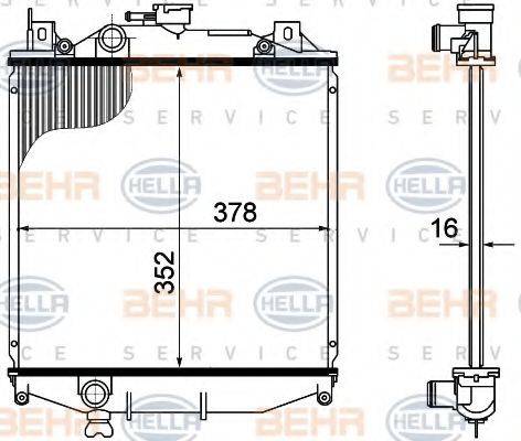 BEHR HELLA SERVICE 8MK376724741 Радіатор, охолодження двигуна