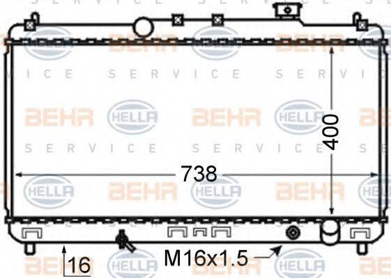 BEHR HELLA SERVICE 8MK376726671 Радіатор, охолодження двигуна