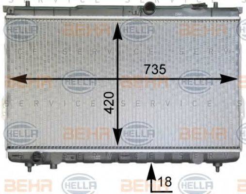 BEHR HELLA SERVICE 8MK376762351 Радіатор, охолодження двигуна