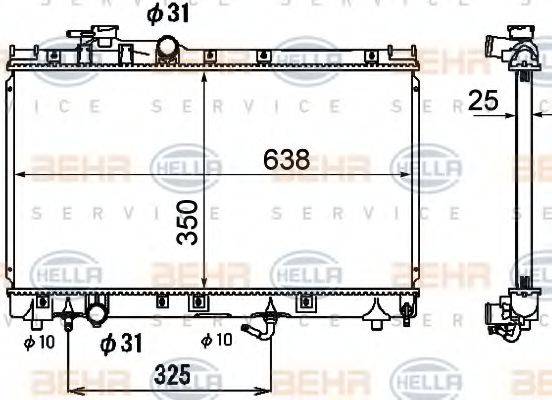 BEHR HELLA SERVICE 8MK376790161 Радіатор, охолодження двигуна