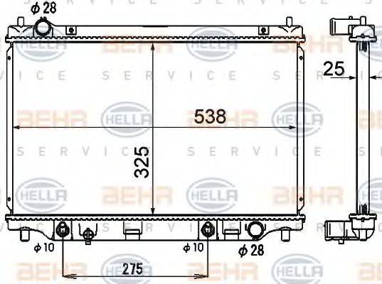 BEHR HELLA SERVICE 8MK376790371 Радіатор, охолодження двигуна