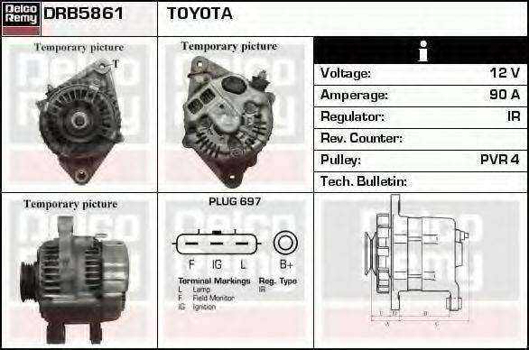 DELCO REMY DRB5861 Генератор