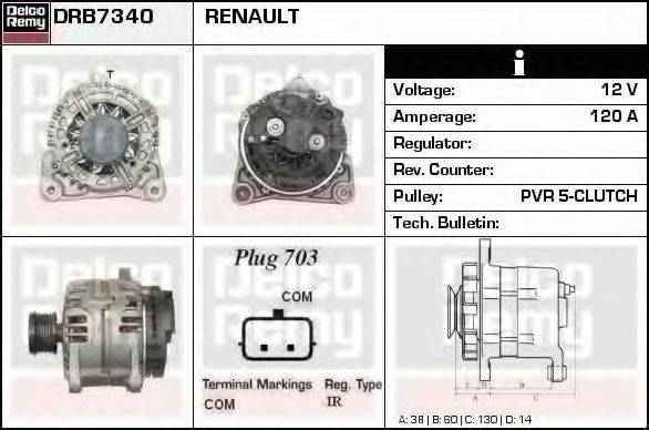 RENAULT 8200325013 Генератор