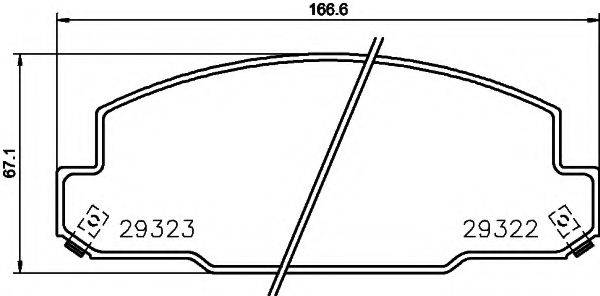 TOYOTA 0446536090 Комплект гальмівних колодок, дискове гальмо