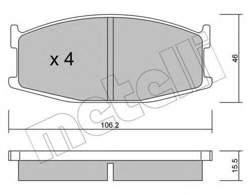 METELLI 2204680 Комплект гальмівних колодок, дискове гальмо