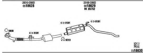 WALKER NI83003 Система випуску ОГ