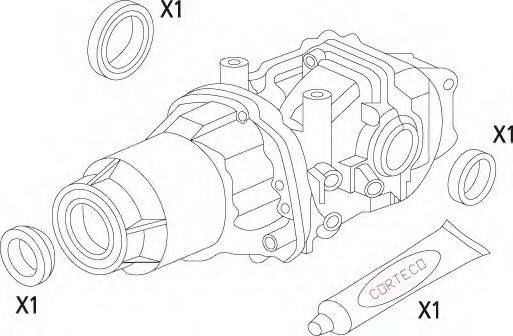 CORTECO 19536172 Комплект прокладок, диференціал