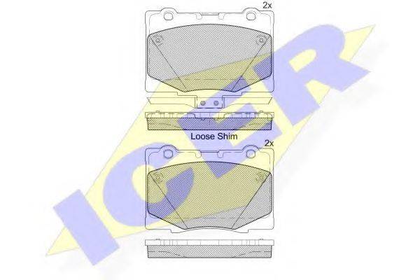 ICER 182184 Комплект гальмівних колодок, дискове гальмо