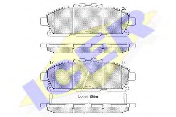 NISSAN D1060-1JA0A Комплект гальмівних колодок, дискове гальмо