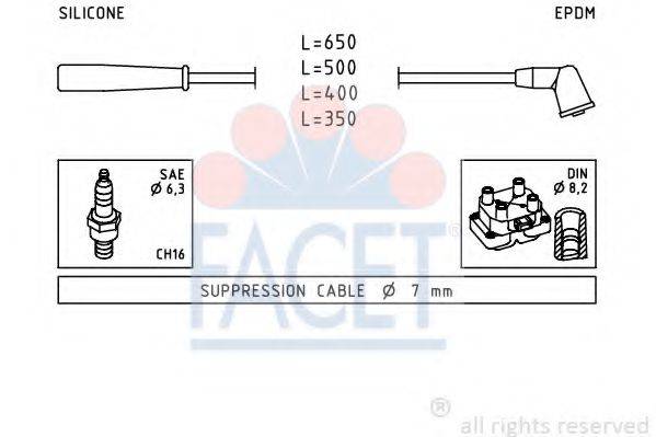 FACET 49851 Комплект дротів запалювання