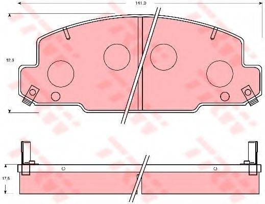 TOYOTA 0446537040 Комплект гальмівних колодок, дискове гальмо