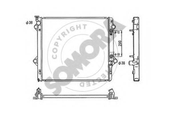 SOMORA 319640A Радіатор, охолодження двигуна