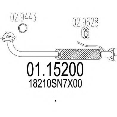 MTS 0115200 Труба вихлопного газу