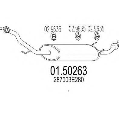 MTS 0150263 Середній глушник вихлопних газів
