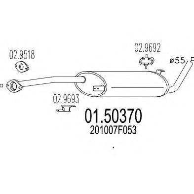 MTS 0150370 Середній глушник вихлопних газів