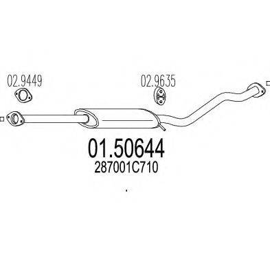 MTS 0150644 Середній глушник вихлопних газів
