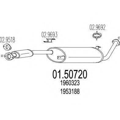 MTS 0150720 Середній глушник вихлопних газів