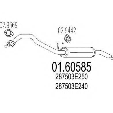 MTS 0160585 Глушник вихлопних газів кінцевий