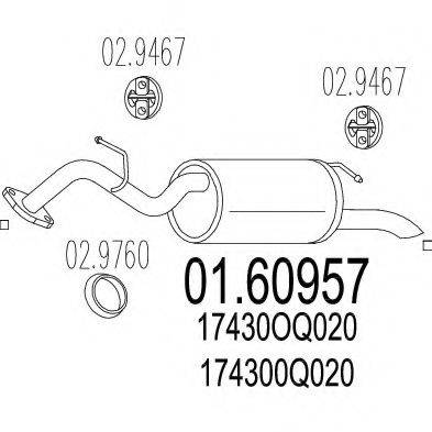 MTS 0160957 Глушник вихлопних газів кінцевий