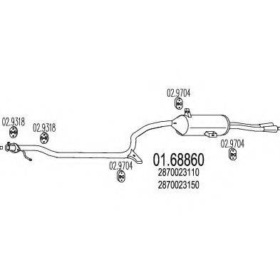 MTS 0168860 Глушник вихлопних газів кінцевий