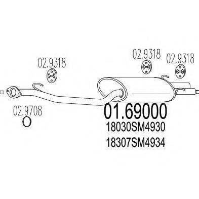 ROVER 18307SM4934 Глушник вихлопних газів кінцевий