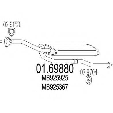 MTS 0169880 Глушник вихлопних газів кінцевий