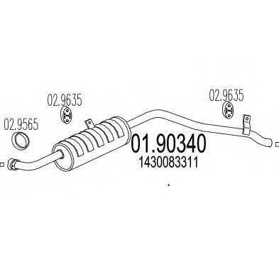 MTS 0190340 Глушник вихлопних газів кінцевий