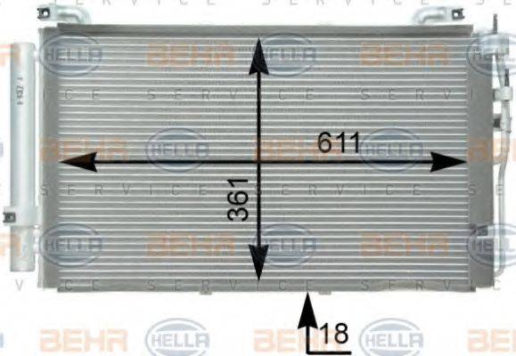 HELLA 8FC351302261 Конденсатор, кондиціонер