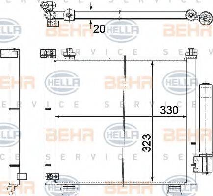 HELLA 8FC351303471 Конденсатор, кондиціонер