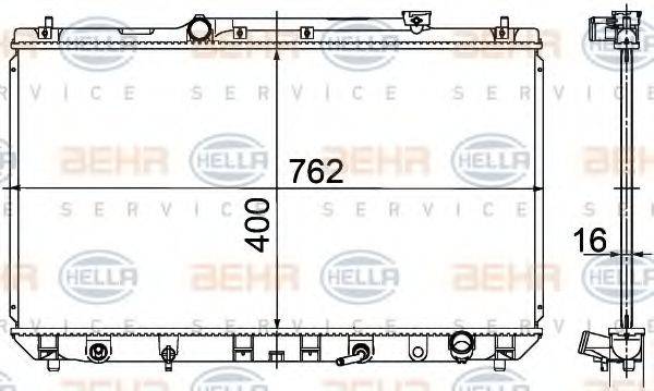 HELLA 8MK376718531 Радіатор, охолодження двигуна