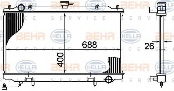 NISSAN 214100L815 Радіатор, охолодження двигуна