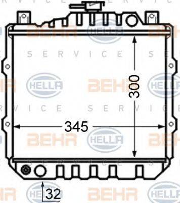 HELLA 8MK376726541 Радіатор, охолодження двигуна