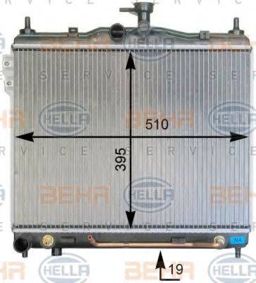 HELLA 8MK376762011 Радіатор, охолодження двигуна