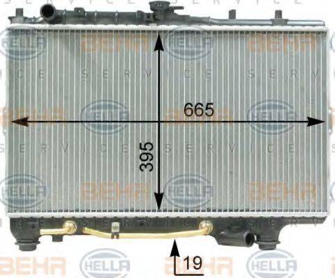 HELLA 8MK376763371 Радіатор, охолодження двигуна