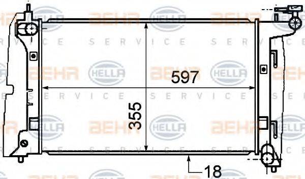 HELLA 8MK376775441 Радіатор, охолодження двигуна