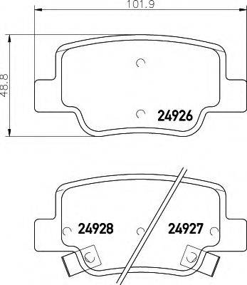 TOYOTA 04466YZZE7 Комплект гальмівних колодок, дискове гальмо