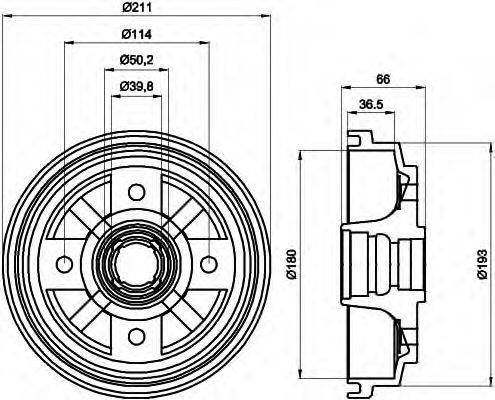 MAZDA B00126251B Гальмівний барабан