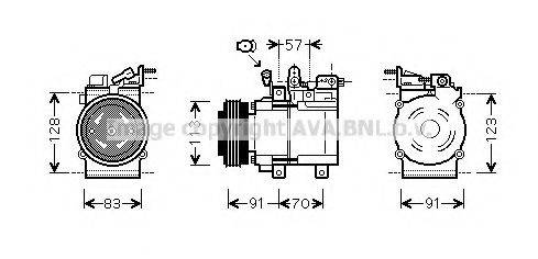 AVA QUALITY COOLING KAK174 Компресор, кондиціонер