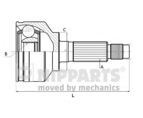 NIPPARTS N2821070 Шарнірний комплект, приводний вал