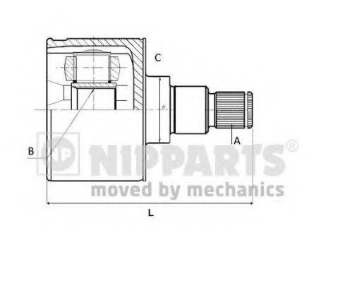 NIPPARTS N2835004 Шарнірний комплект, приводний вал