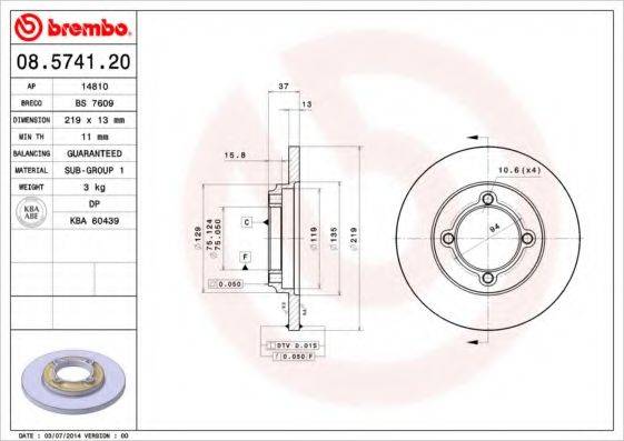 BRECO BS7609 гальмівний диск