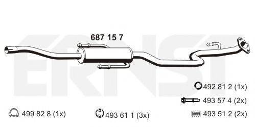 ERNST 687157 Середній глушник вихлопних газів