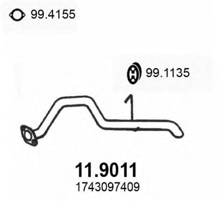 ASSO 119011 Труба вихлопного газу