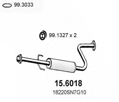 HONDA GEX33676 Середній глушник вихлопних газів