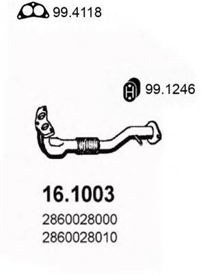 ASSO 161003 Труба вихлопного газу