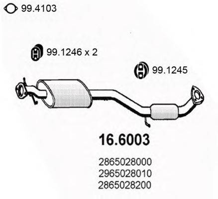 ASSO 166003 Середній глушник вихлопних газів