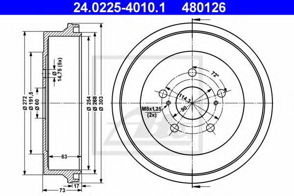 TOYOTA 42431-28040 Гальмівний барабан